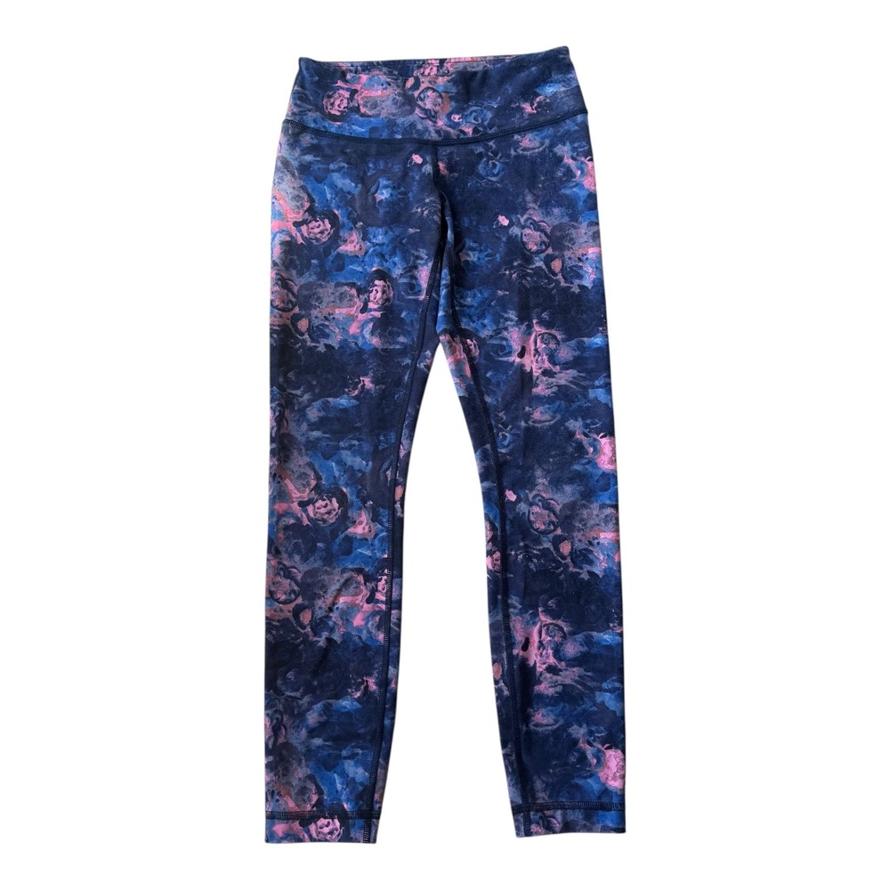 Lululemon Wunder Under 7/8 25" Moody Mirage Bark Berry Deep Pink Blue Leggings 4